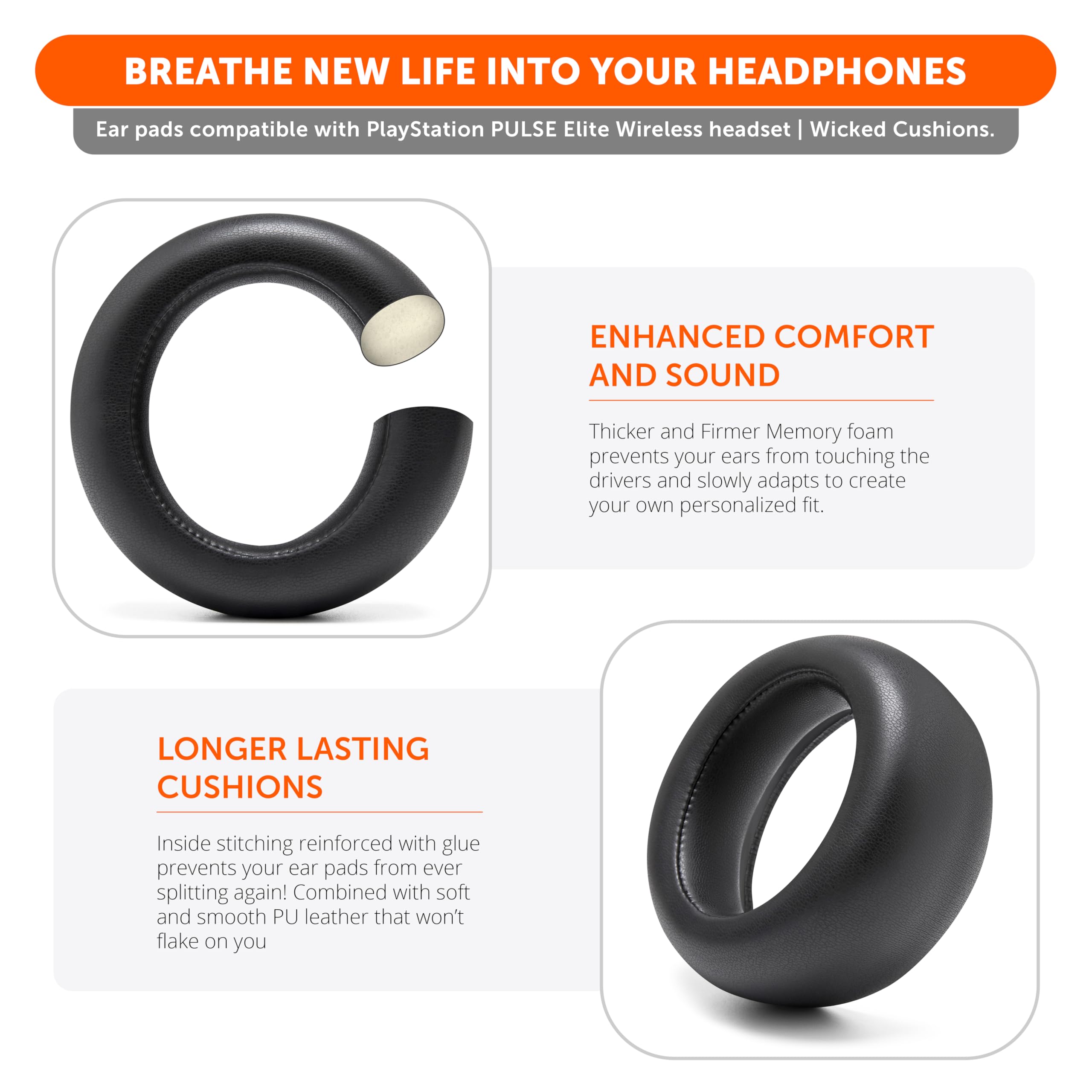 Amazon.com: WC PadZ Pulse Elite - Upgraded PU Leather Earpads